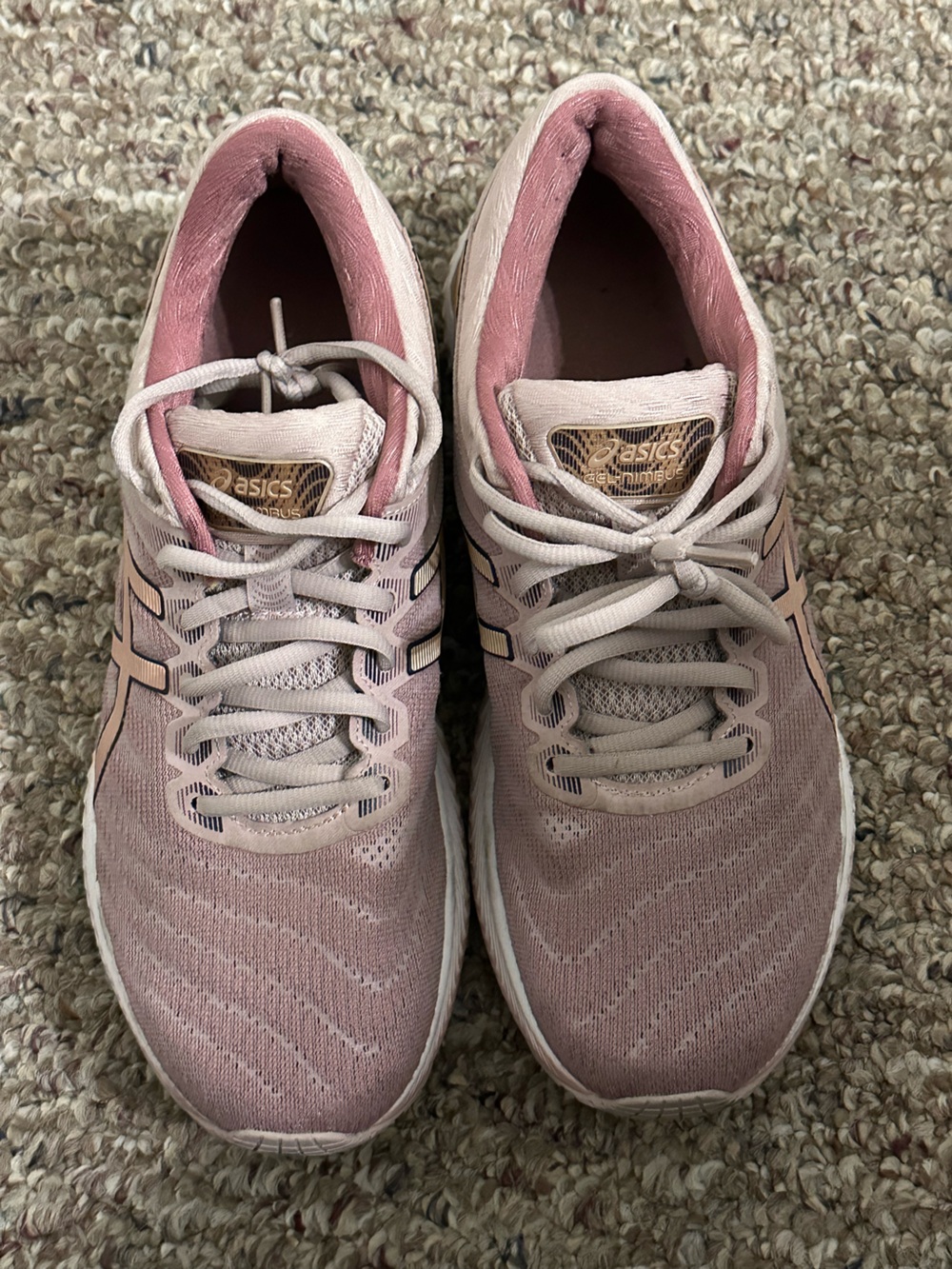 ASICS Pink and White Women's Running Sneakers